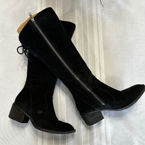 Born Felicia black Suede Leather Knee High‎ BOOTS Black F33103 size 7M